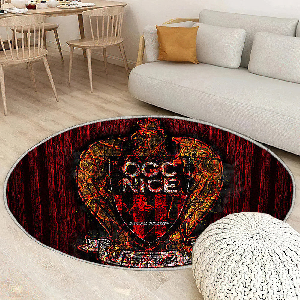 OGC Nice Tapis Sol - Tapis De Salon, Ligue 1 Française de Football Tapis Art, Tapis pour la décoration de la maison