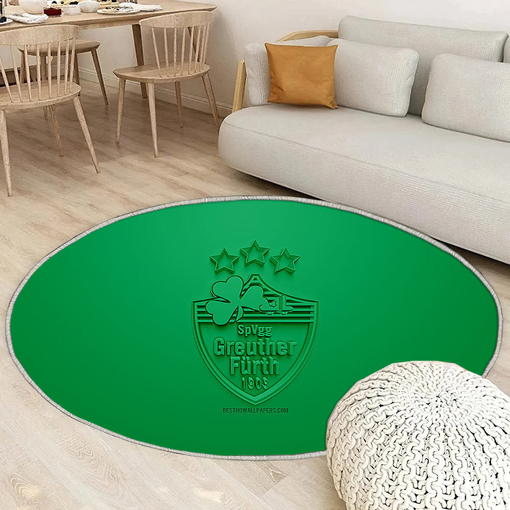 Spvgg Greuther Furth Tapis Sol - Tapis De Salon, Club de football allemand Green 3D Tapis Art, Tapis pour la décoration de la maison