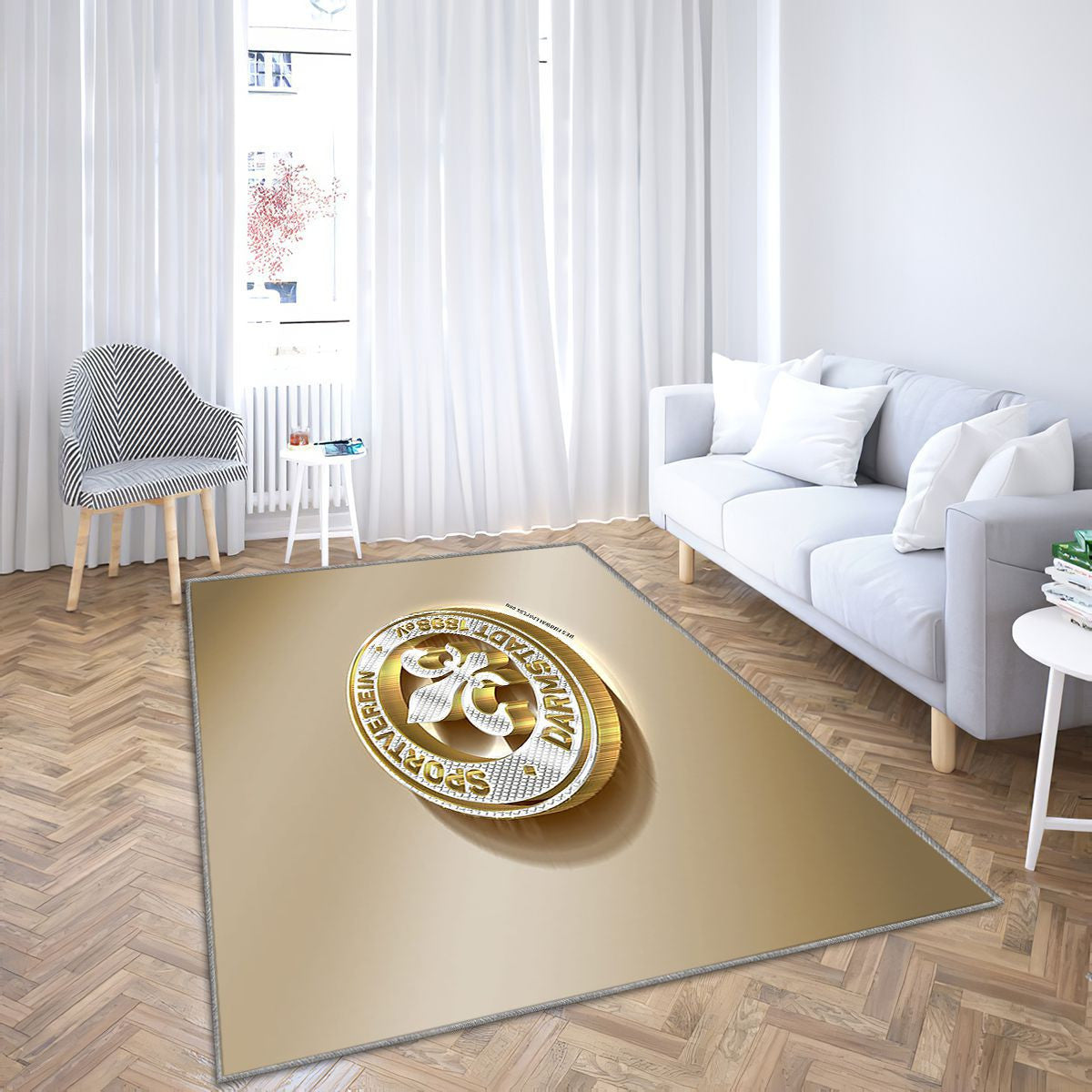 Sv Darmstadt 98 Tapis Sol - Tapis De Salon, Golden Silverdarmstadt Allemagne Tapis Art, Tapis pour la décoration de la maison
