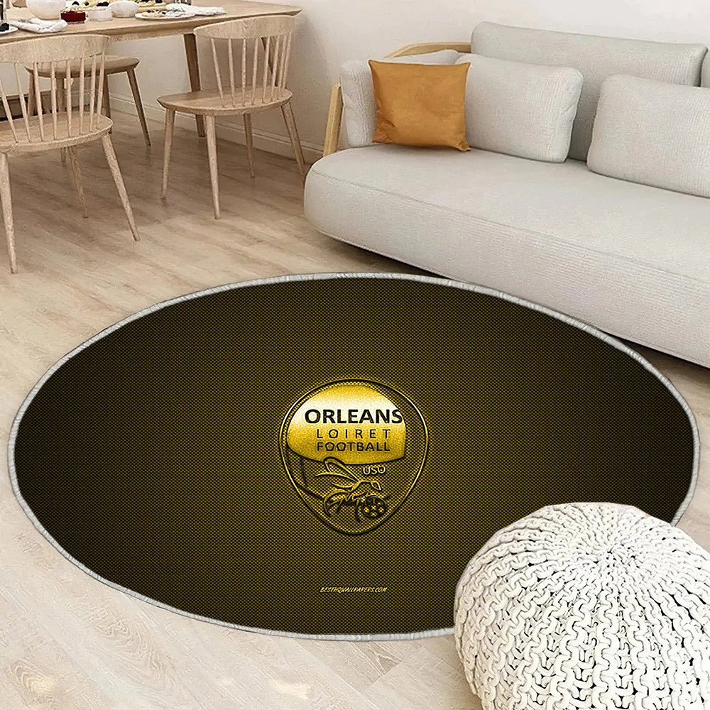 Us Orléans Tapis Sol - Tapis De Salon, Ligue 2 JauneJaune Fibre de Carbone Tapis Art, Tapis pour la décoration de la maison
