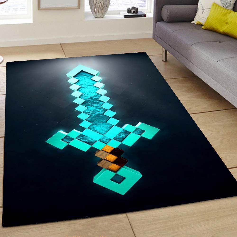 Enchanted Diamond Sword Minecraft Rug