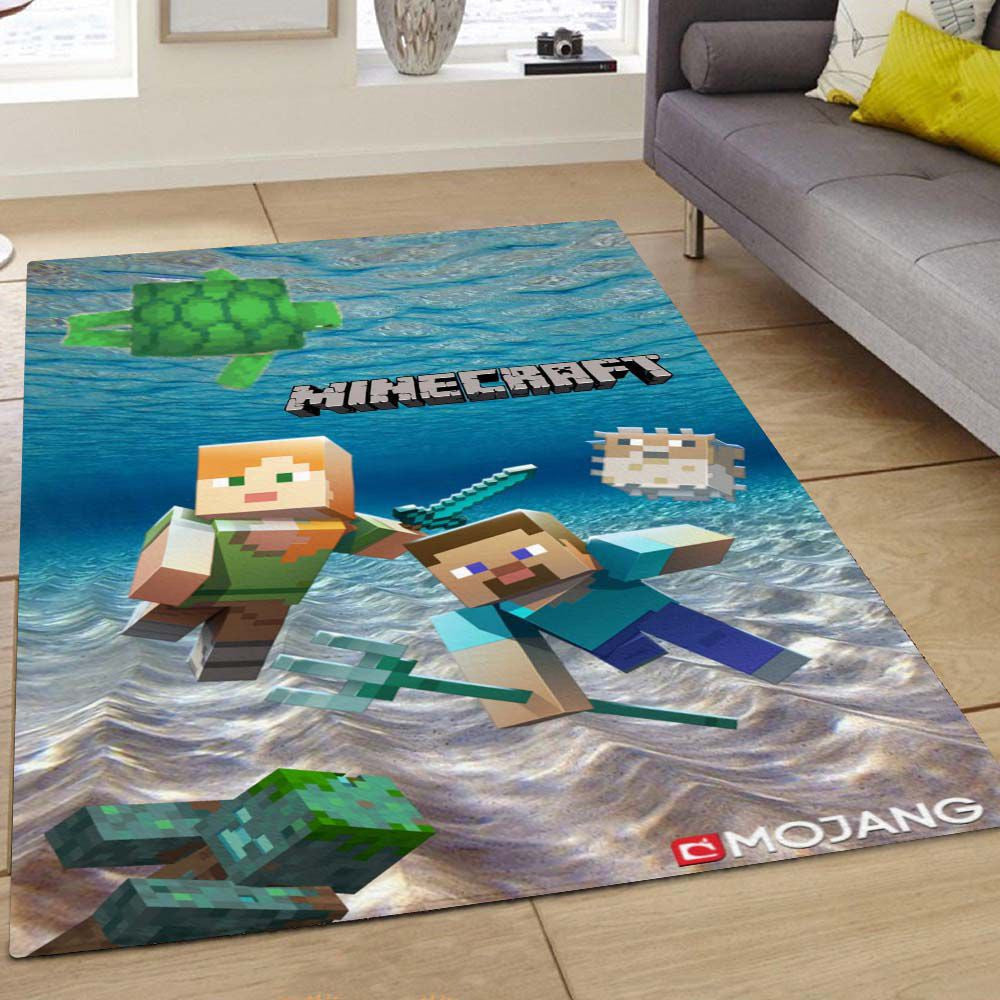 Underwater Minecraft Characters Carpet