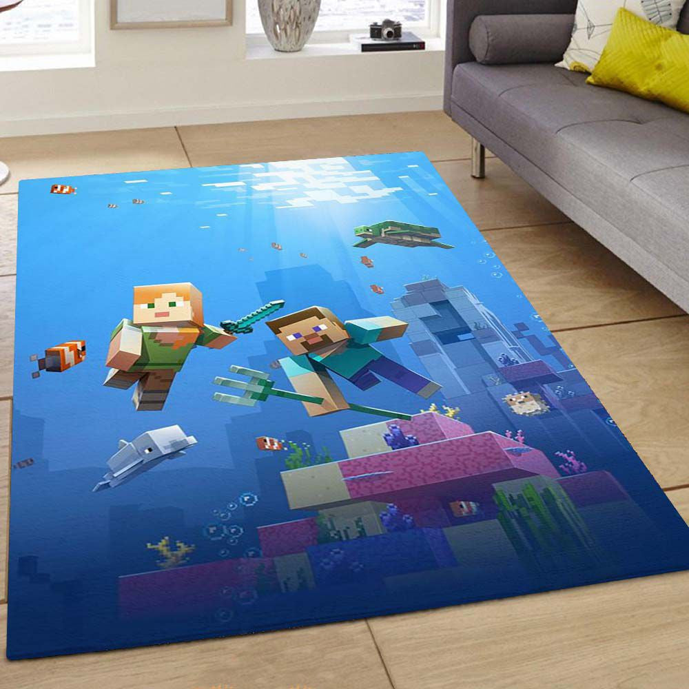 Underwater Minecraft Characters 2 Carpet