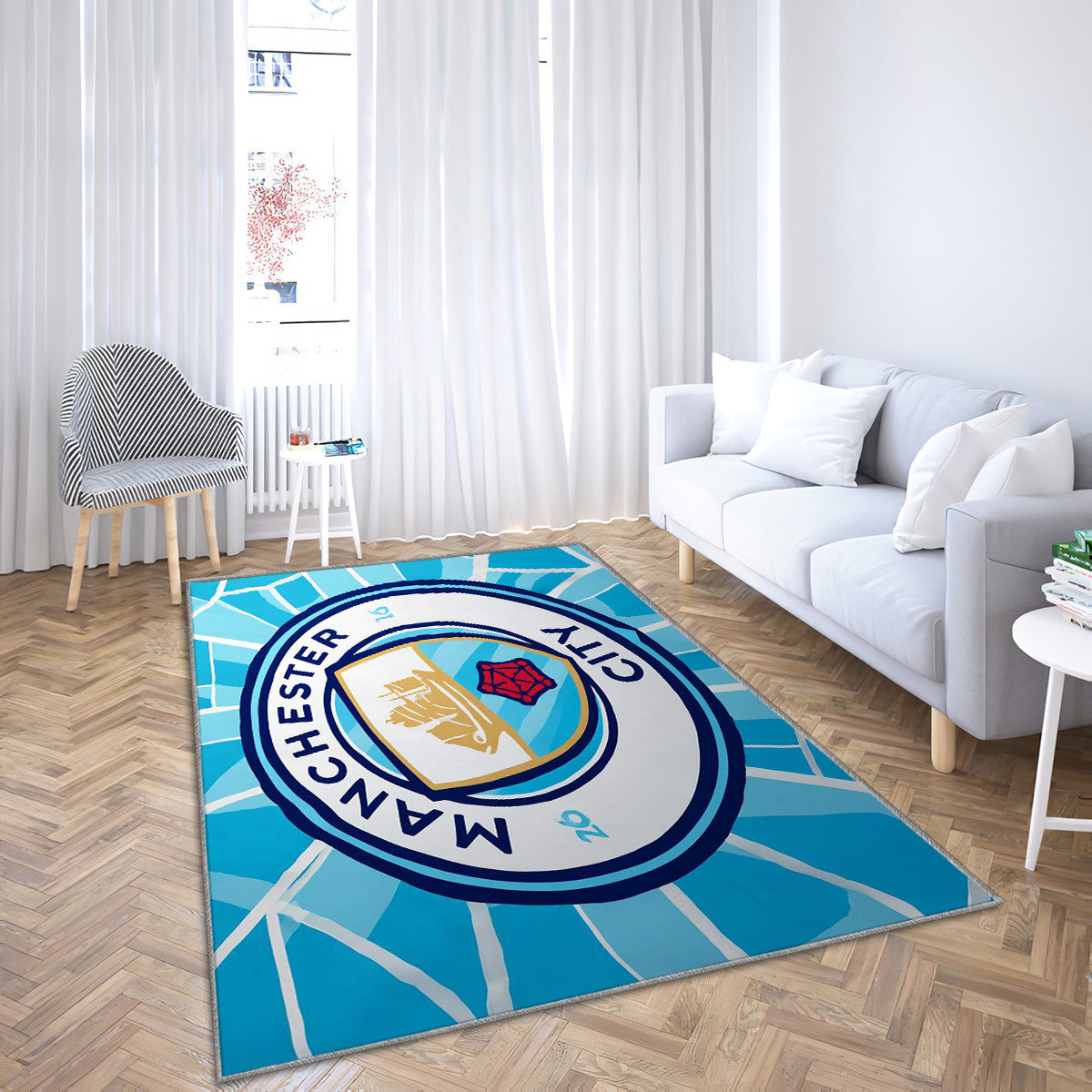 Tapis Manchester City Moderne Élégant Logo