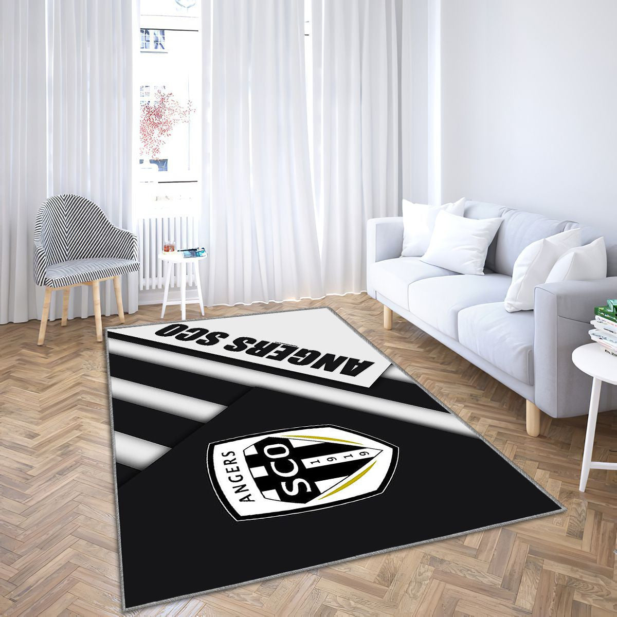 Angers Sco Tapis Sol - Tapis De Salon, Football français Tapis Art, Tapis pour la décoration de la maison