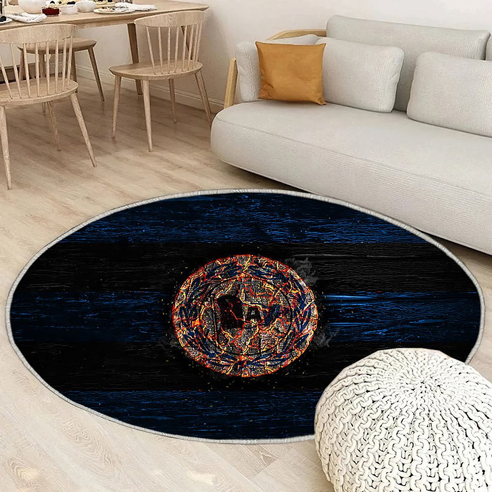 Arminia Bielefeld Fc Tapis Sol - Tapis De Salon, Bundesliga 2 Club De Football Bleu Et Noir Allemand Tapis Art, Tapis pour la décoration de la maison