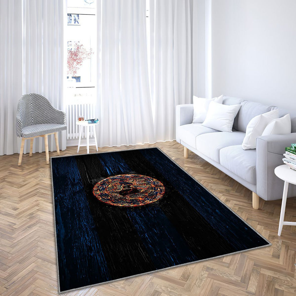 Arminia Bielefeld Fc Tapis Sol - Tapis De Salon, Bundesliga 2 Club De Football Bleu Et Noir Allemand Tapis Art, Tapis pour la décoration de la maison