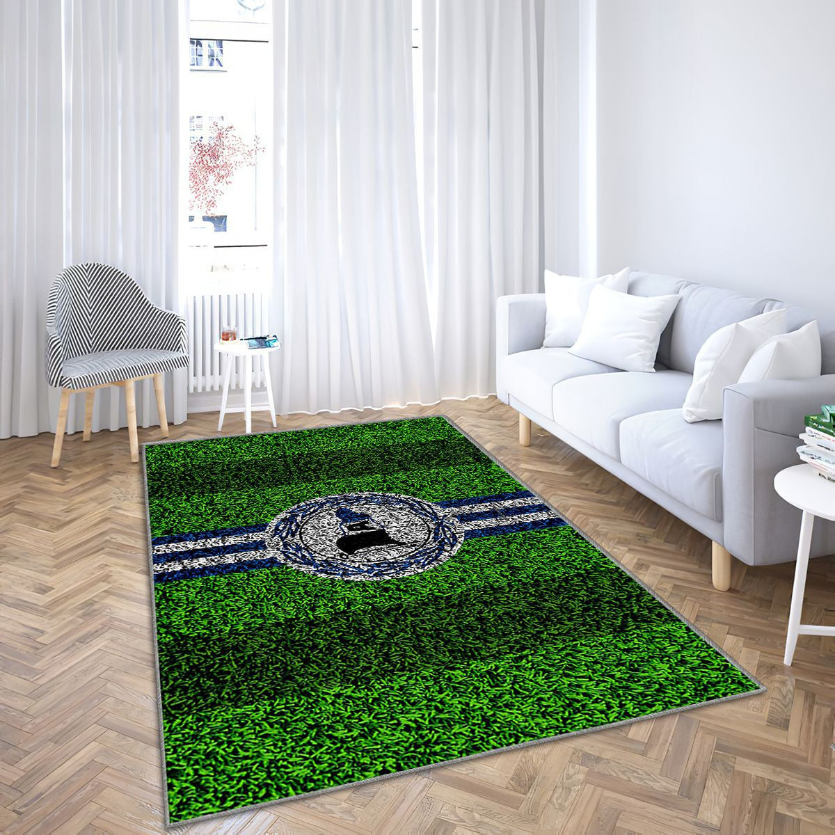 Arminia Bielefeld Fc Club De Football Allemand Bleu Blanc Tapis Sol - Tapis De Salon, Bielefeld Allemagne Tapis Art, Tapis pour la décoration de la maison