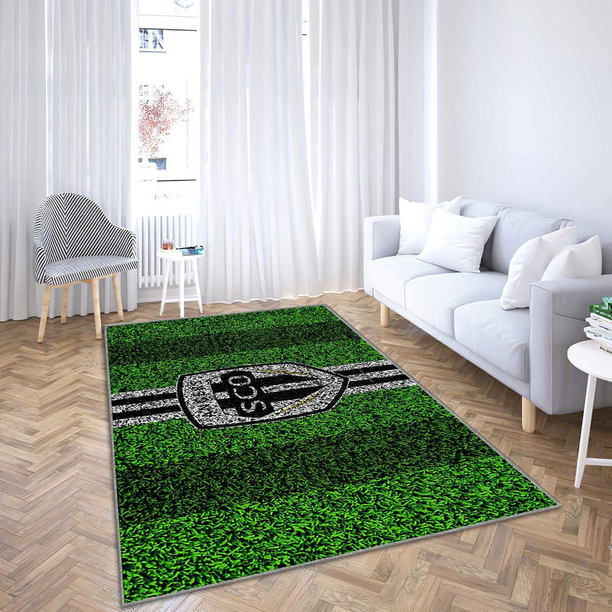 Pelouse de Football Angers Sco Tapis Sol - Tapis De Salon, Football Français Tapis Art, Tapis pour la décoration de la maison