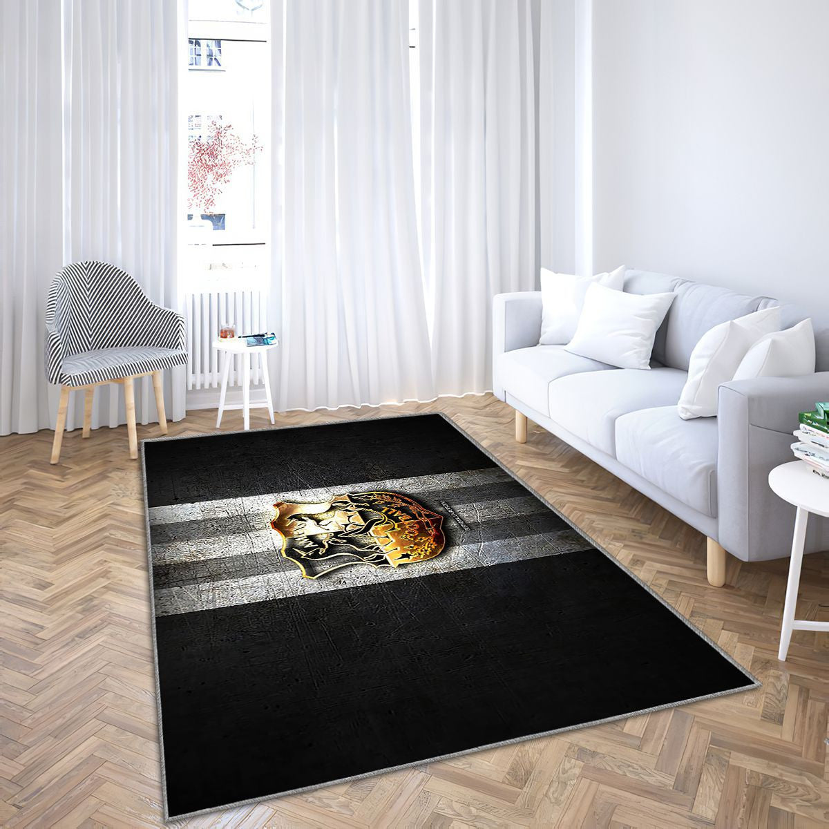 Amiens Fc Tapis Sol - Tapis De Salon, Ligue 1 Black Metal Football Tapis Art, Tapis pour la décoration de la maison