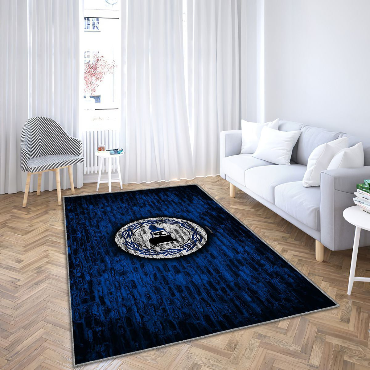 Arminia Bielefeld Fc Tapis Sol - Tapis De Salon, Mur De Briques Bleues Bundesliga 2 Club De Football Allemand Tapis Art, Tapis pour la décoration de la maison