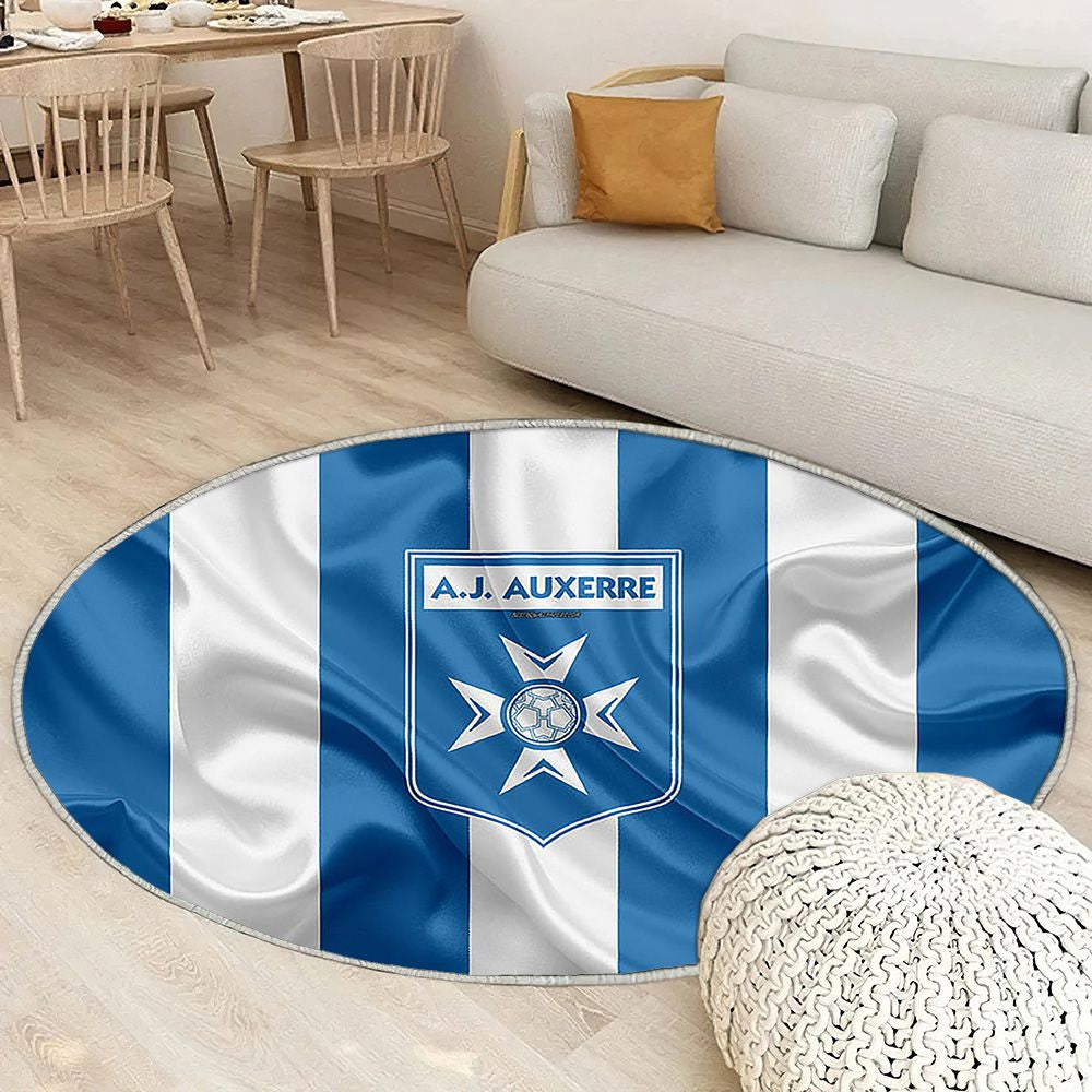 Aj Auxerre Tapis Sol - Tapis De Salon, Drapeau Soie Bleu Blanc Football Français Tapis Art, Tapis pour la décoration de la maison