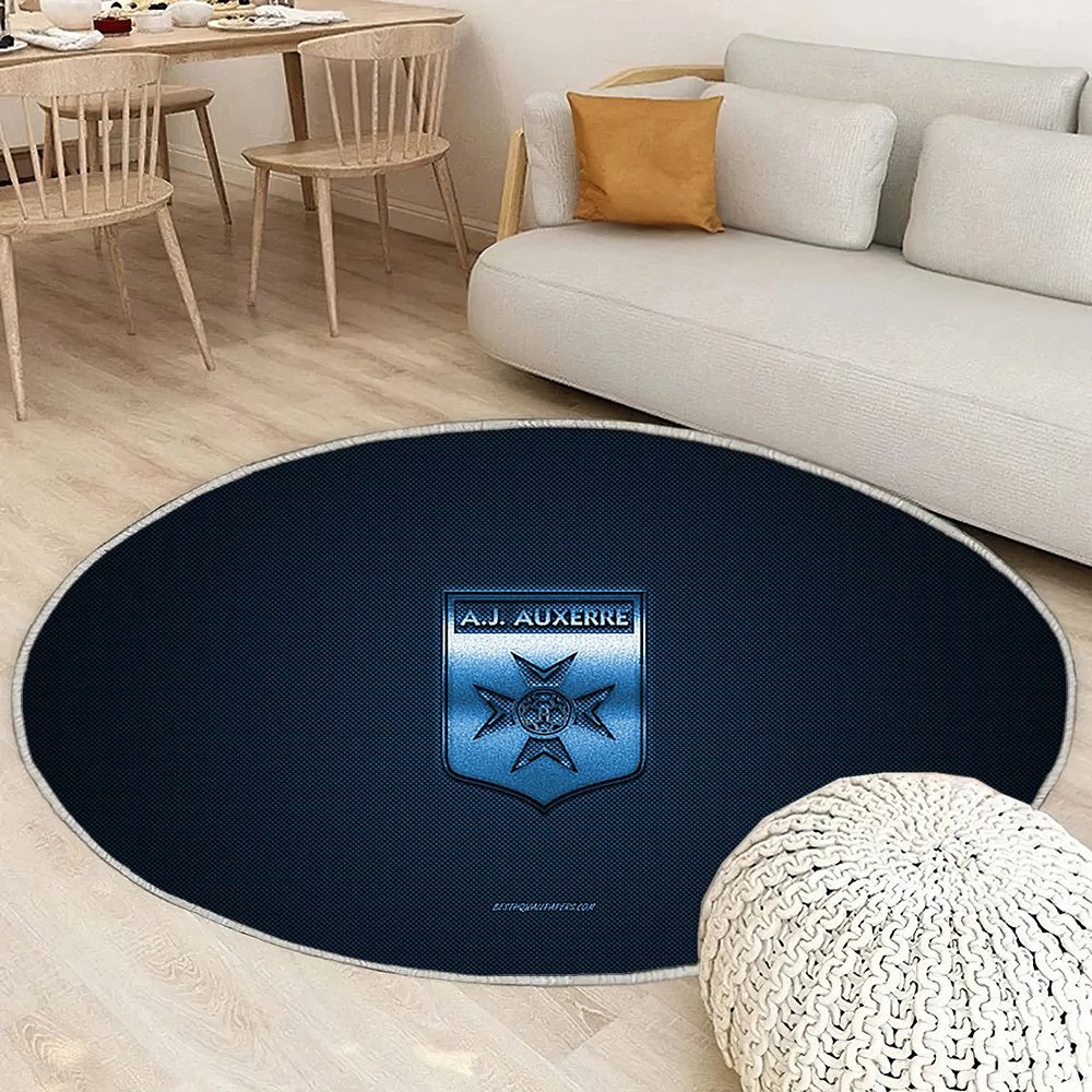 Aj Auxerre Tapis Sol - Tapis De Salon, Ligue 2 Blueblue Carbone Fibre Tapis Art, Tapis pour la décoration de la maison