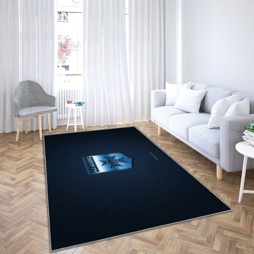 Aj Auxerre Tapis Sol - Tapis De Salon, Ligue 2 Blueblue Carbone Fibre Tapis Art, Tapis pour la décoration de la maison