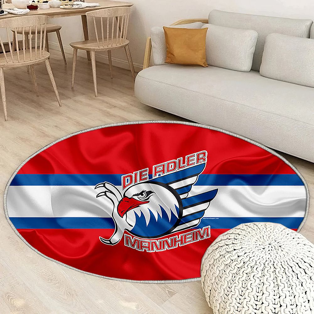 Adler Mannheim Club de hockey allemand Deutsche Eishockey Liga Tapis Sol - Tapis De Salon, Allemagne Drapeau en soie Tapis Art, Tapis pour la décoration de la maison