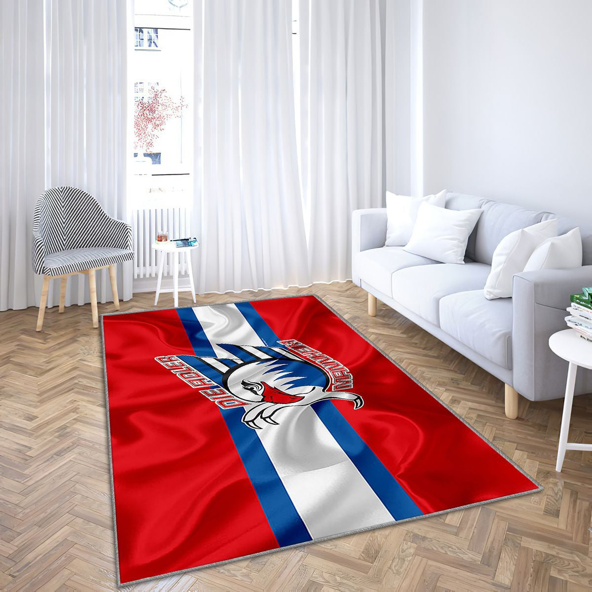 Adler Mannheim Club de hockey allemand Deutsche Eishockey Liga Tapis Sol - Tapis De Salon, Allemagne Drapeau en soie Tapis Art, Tapis pour la décoration de la maison
