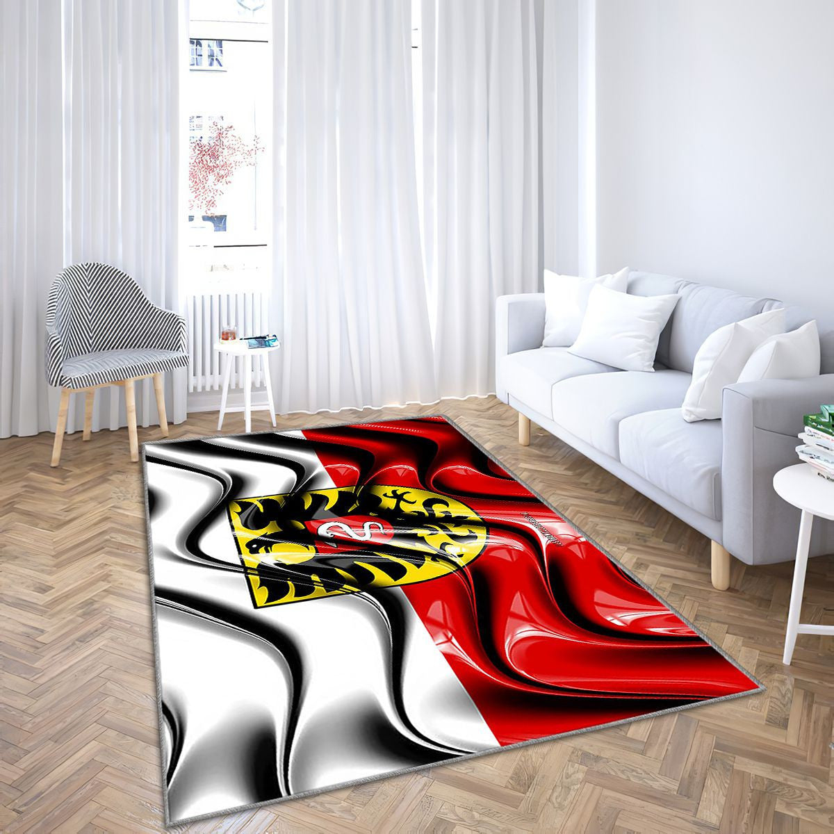Aalen Drapeau Villes D'Allemagne Tapis Sol - Tapis De Salon, Aalen Aalen Villes Allemandes Tapis Art, Tapis pour la décoration de la maison