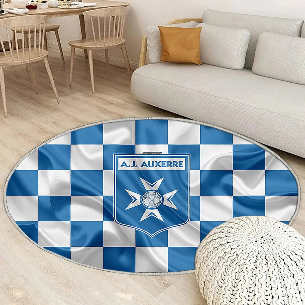 Logo Aj Auxerre Tapis Sol - Tapis De Salon, drapeau bleu blanc Footballauxerre français Tapis Art, Tapis pour la décoration de la maison