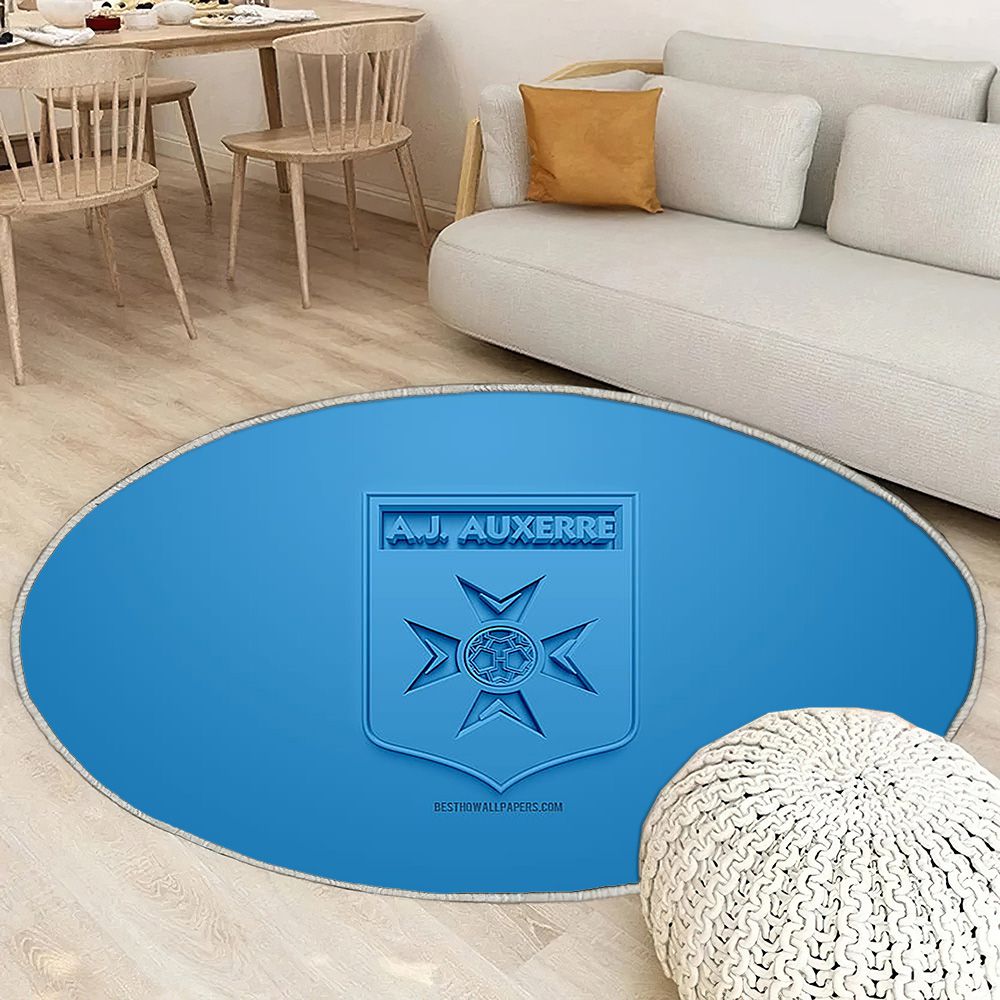 Aj Auxerre Tapis Sol - Tapis De Salon, Bleu 3DFootball français Tapis Art, Tapis pour la décoration de la maison