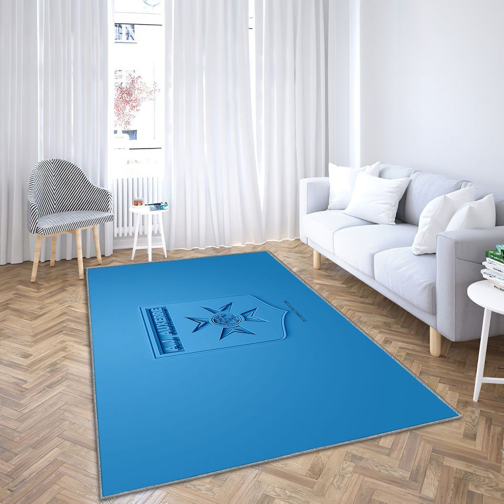 Aj Auxerre Tapis Sol - Tapis De Salon, Bleu 3DFootball français Tapis Art, Tapis pour la décoration de la maison
