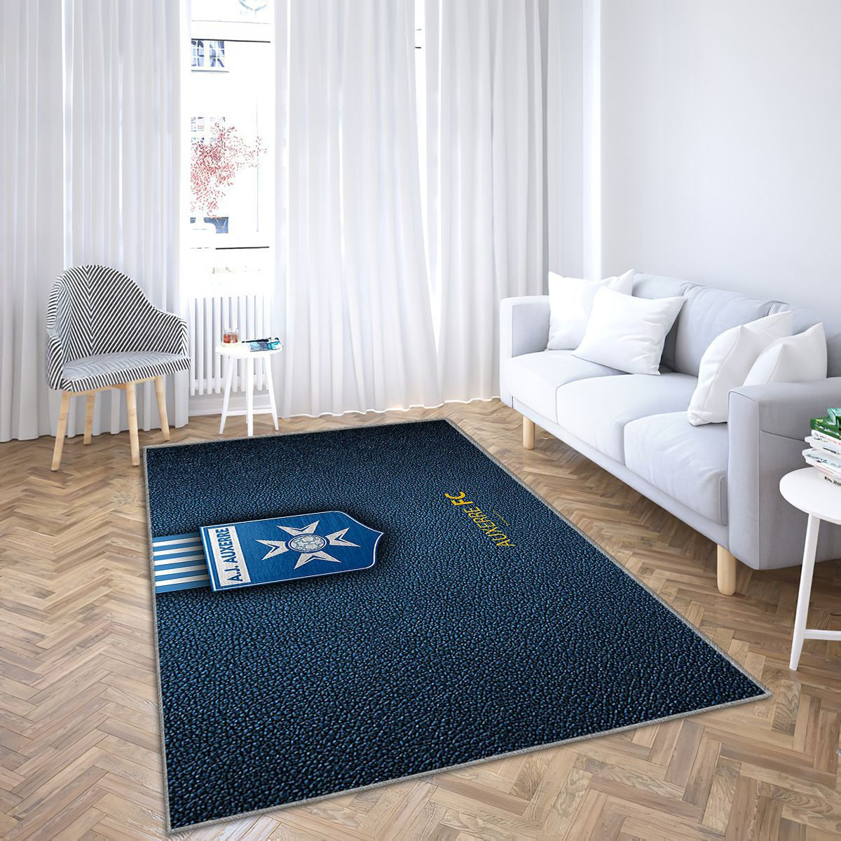 Aj Auxerre Auxerre Tapis Sol - Tapis De Salon, Deuxième Division Tapis Art, Tapis pour la décoration de la maison