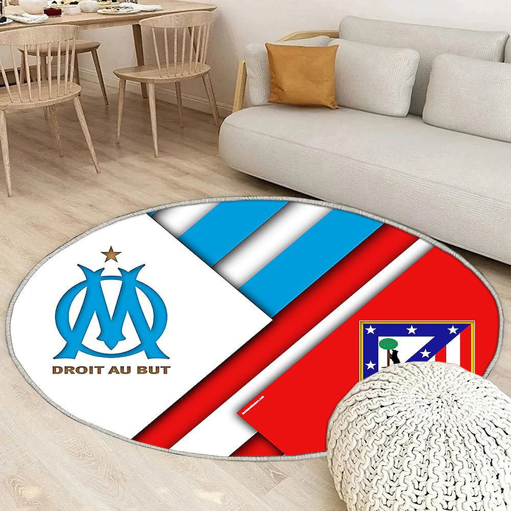 Logos de la finale de l'UEFA Europa League 2018 Tapis Sol - Tapis De Salon, Espagne Olympique de Marseille France Tapis Art, Tapis pour la décoration de la maison