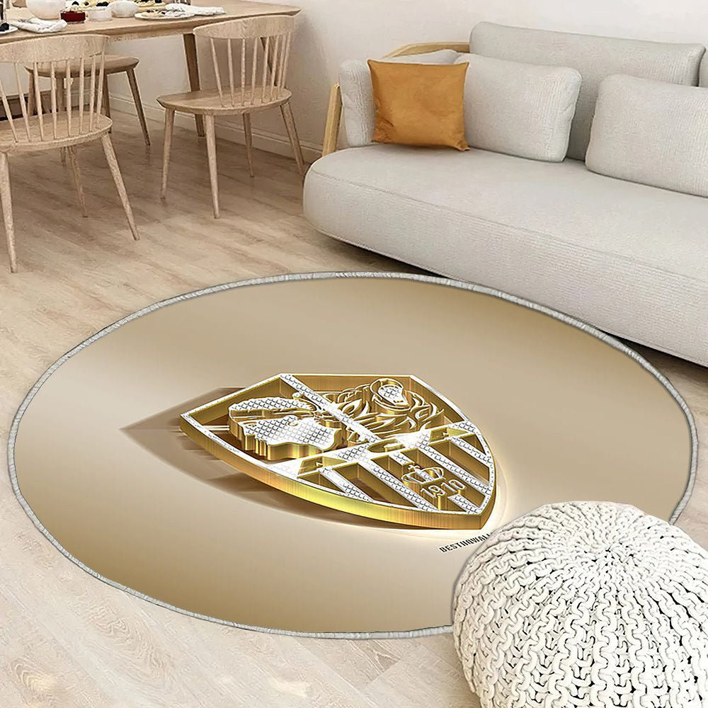 Ac Ajaccio Tapis Sol - Tapis De Salon, Argent Doréajaccio France Tapis Art, Tapis pour la décoration de la maison