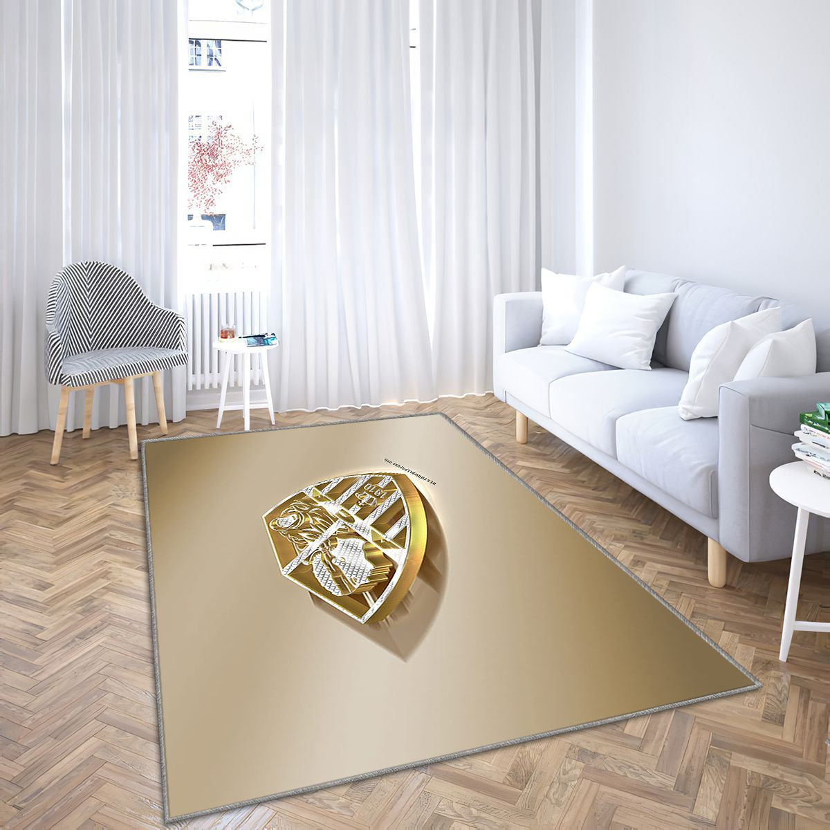 Ac Ajaccio Tapis Sol - Tapis De Salon, Argent Doréajaccio France Tapis Art, Tapis pour la décoration de la maison