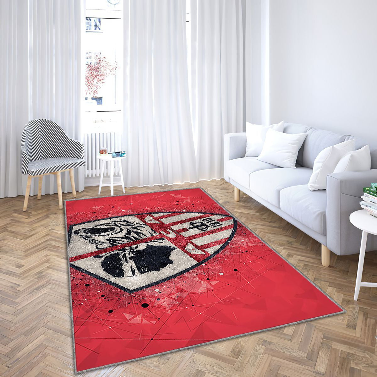 Logo Ac Ajaccio Tapis Sol - Tapis De Salon, Football Français Tapis Art, Tapis pour la décoration de la maison