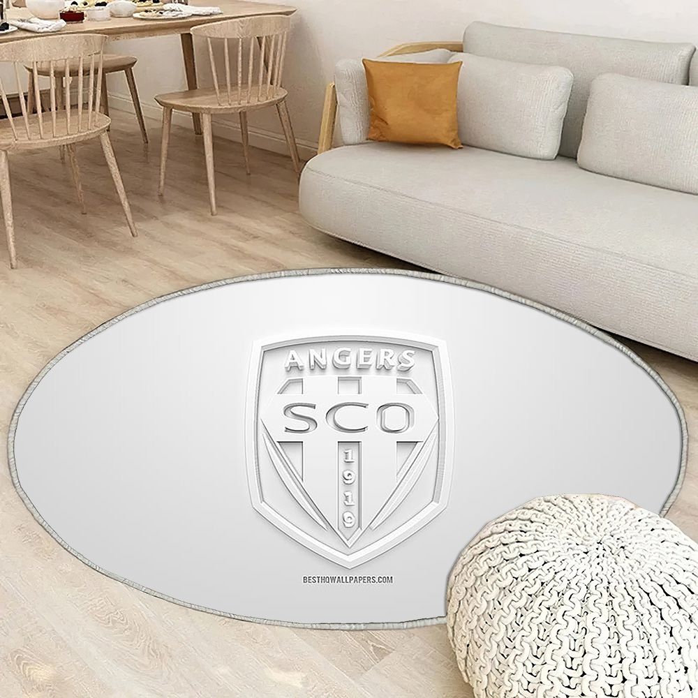 Angers Sco Tapis Sol - Tapis De Salon, Blanc 3DFootball français Tapis Art, Tapis pour la décoration de la maison