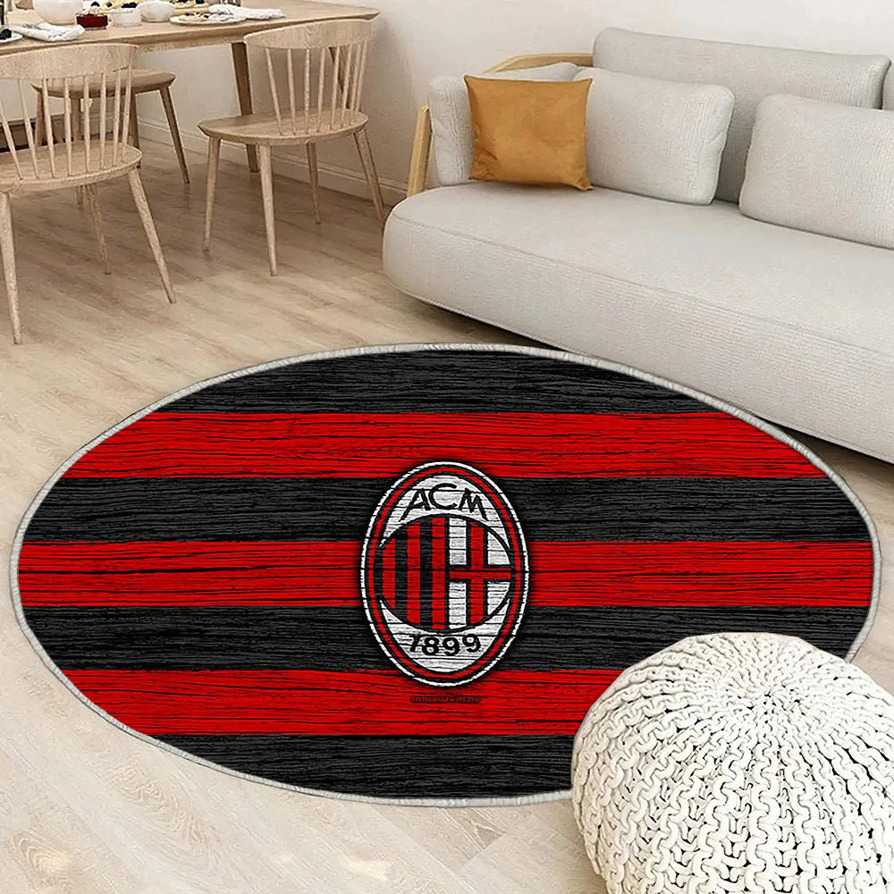 Ac Milan Serie A Tapis Sol - Tapis De Salon, Italie Rossoneri Tapis Art, Tapis pour la décoration de la maison