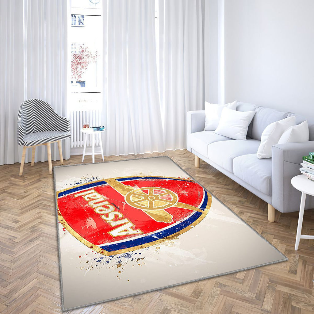 Arsenal Fc Paint ArtEnglish Football Team Premier League Tapis Sol - Tapis De Salon, fond rouge Tapis Art, Tapis pour la décoration de la maison