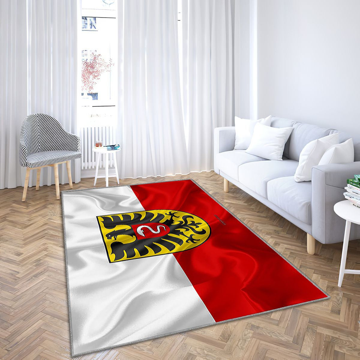 Drapeau d'Aalen Tapis Sol - Tapis De Salon, ville allemande d'Aalen Allemagne Tapis Art, Tapis pour la décoration de la maison