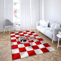 Logo Ac Ajaccio Tapis Sol - Tapis De Salon, Drapeau Rouge Et Blanc Football Françaisajaccio Tapis Art, Tapis pour la décoration de la maison