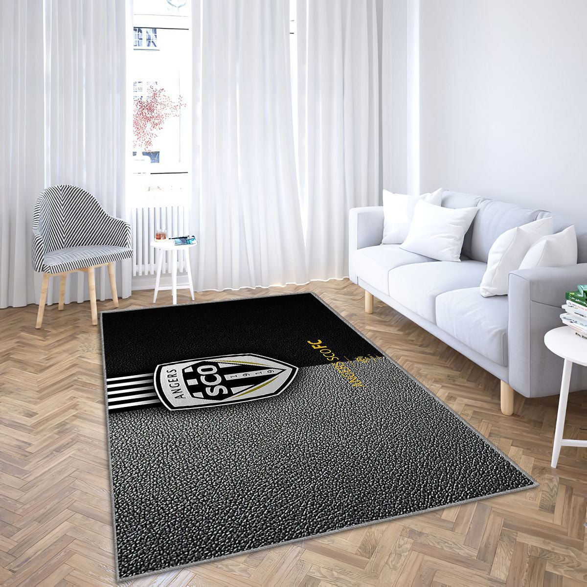 Angers Sco Club Français de Football Tapis Sol - Tapis De Salon, France Tapis Art, Tapis pour la décoration de la maison