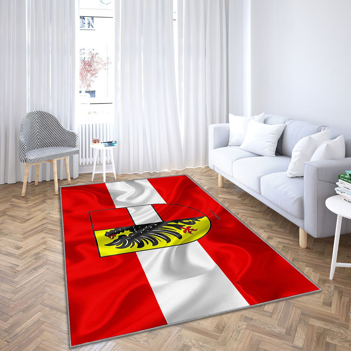 Drapeau d'Achern Tapis Sol - Tapis De Salon, ville allemande d'Achern Allemagne Tapis Art, Tapis pour la décoration de la maison