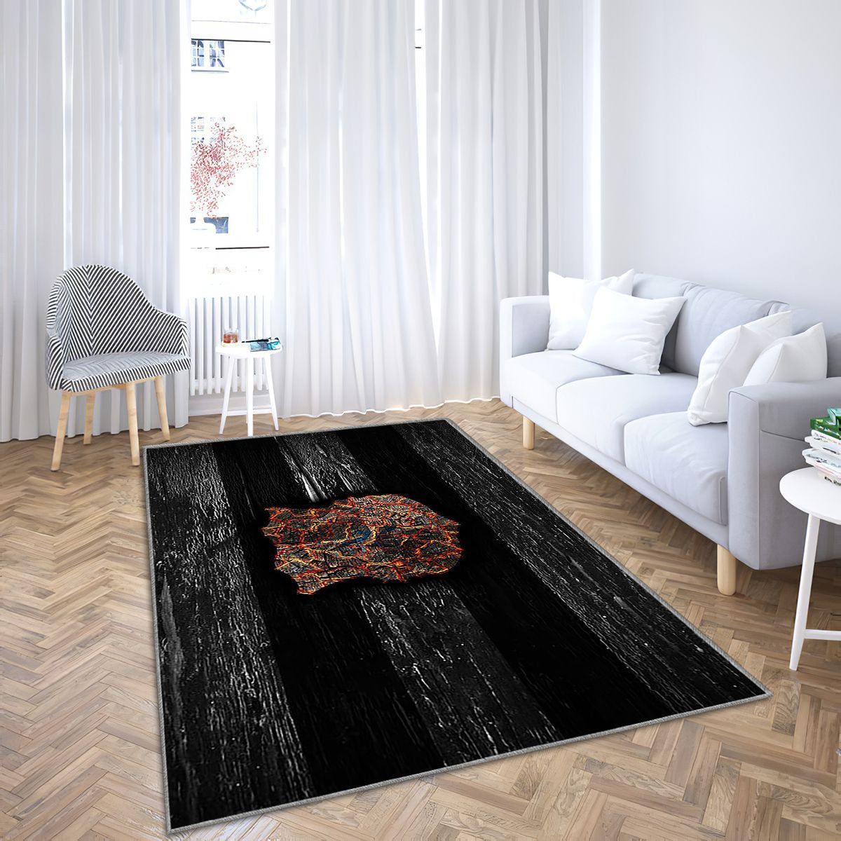 Amiens Fc Tapis Sol - Tapis De Salon, Ligue 1 Blanc Et Noirfrançais Football Tapis Art, Tapis pour la décoration de la maison