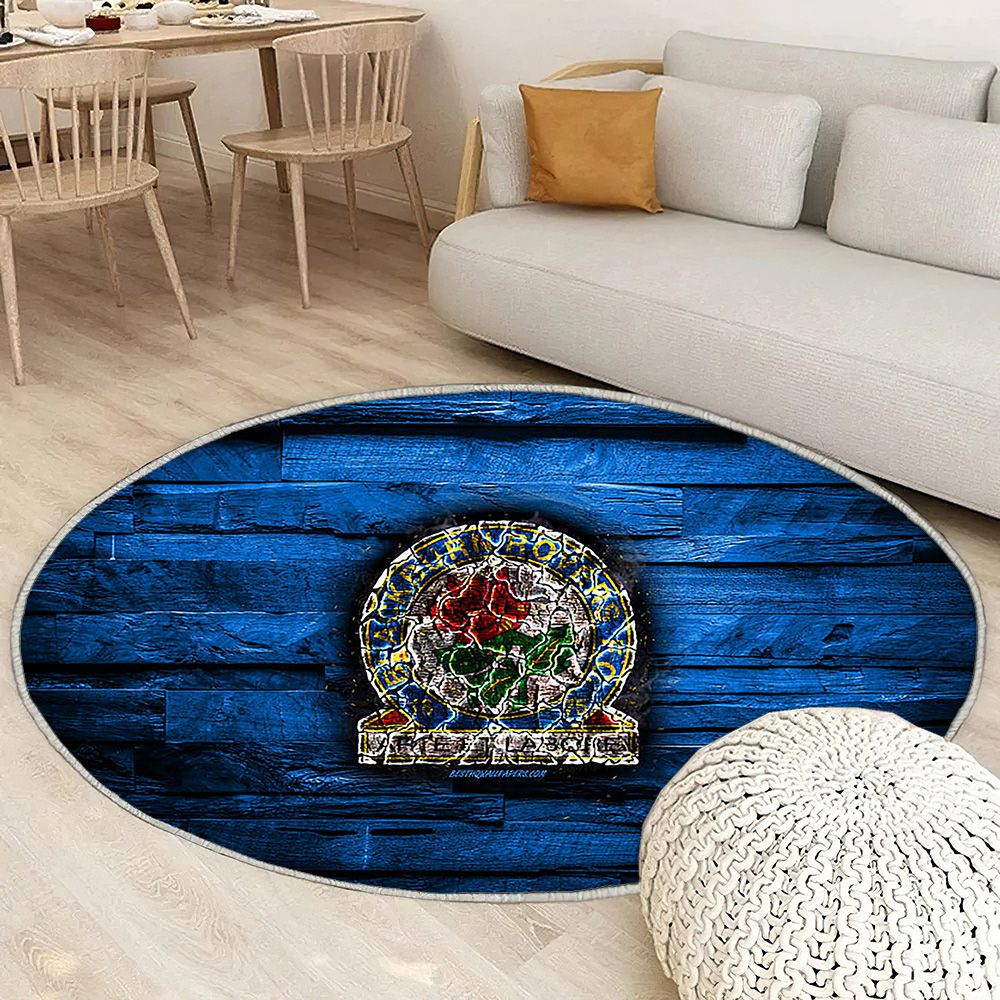 Blackburn Rovers Fc Tapis Sol - Tapis De Salon, Championnat d'Angleterre Burningblackburn Rovers Tapis Art, Tapis pour la décoration de la maison