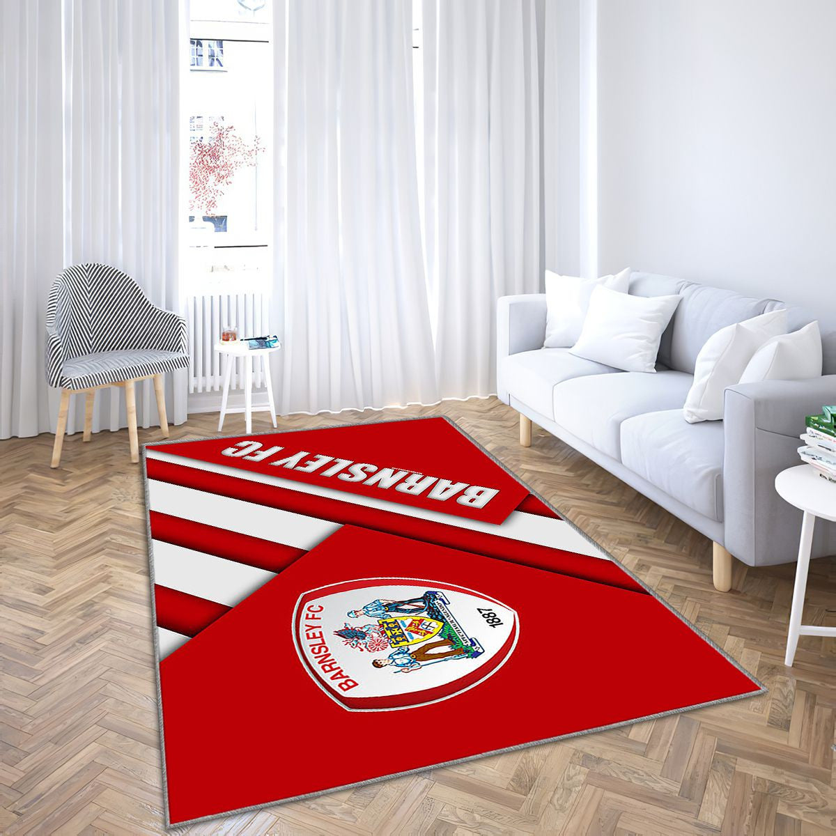 Barnsley Fc Tapis Sol - Tapis De Salon, Red Ionenglish Football Club Tapis Art, Tapis pour la décoration de la maison