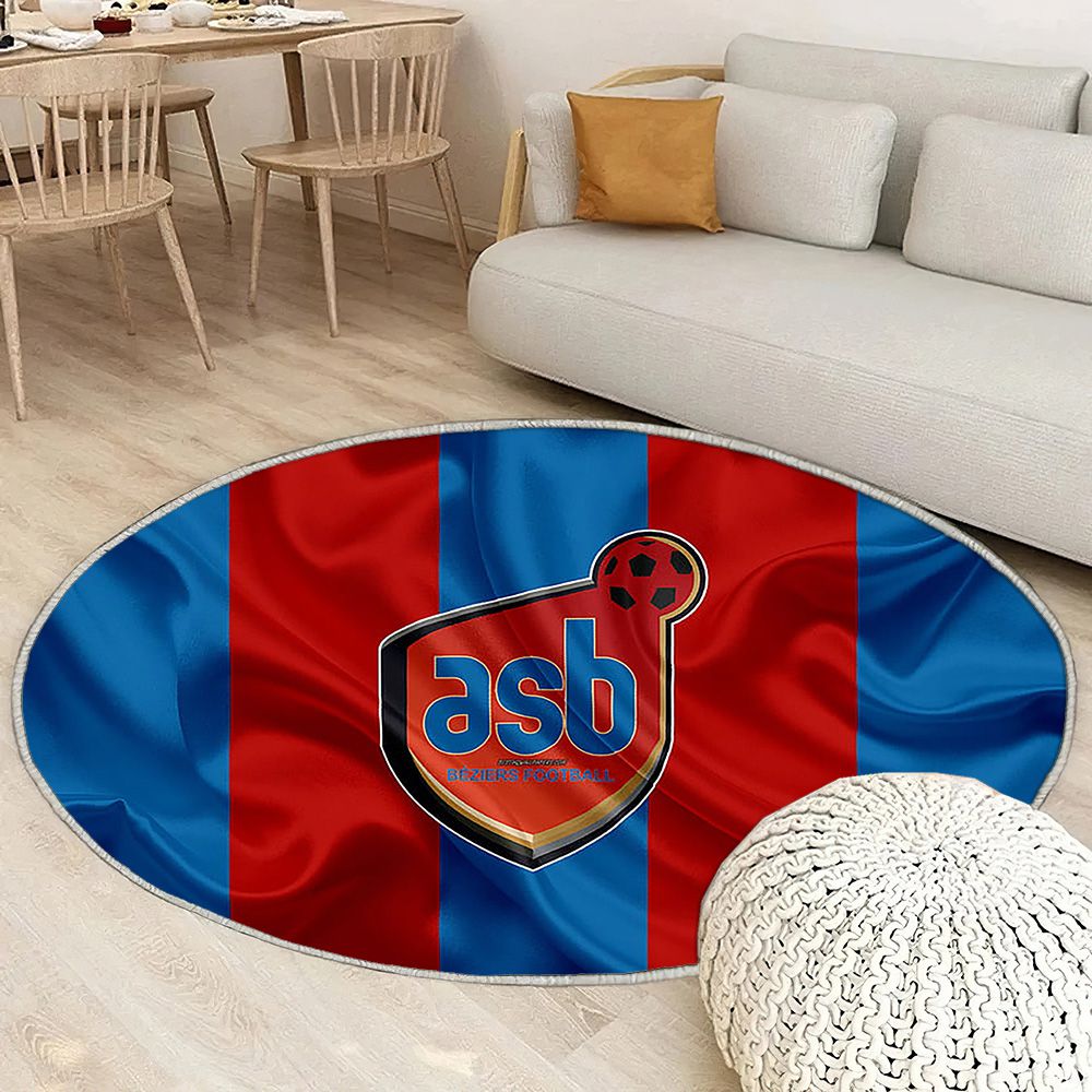 Comme Béziers Tapis Sol - Tapis De Salon, Drapeau Soie Rouge Bleu Football Français Tapis Art, Tapis pour la décoration de la maison
