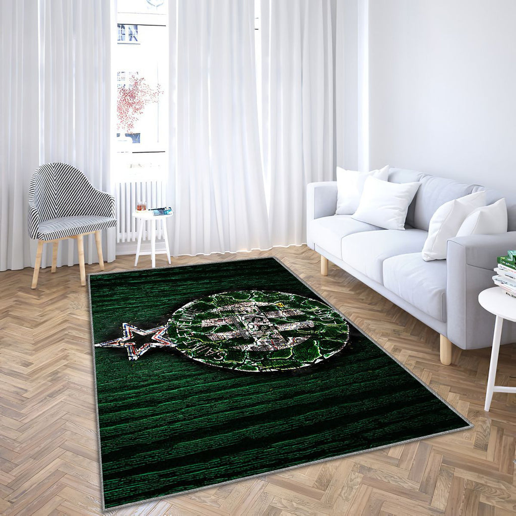 Comme Saint-Etienne Tapis Sol - Tapis De Salon, Ligue 1 Football Français en Bois Vert Tapis Art, Tapis pour la décoration de la maison