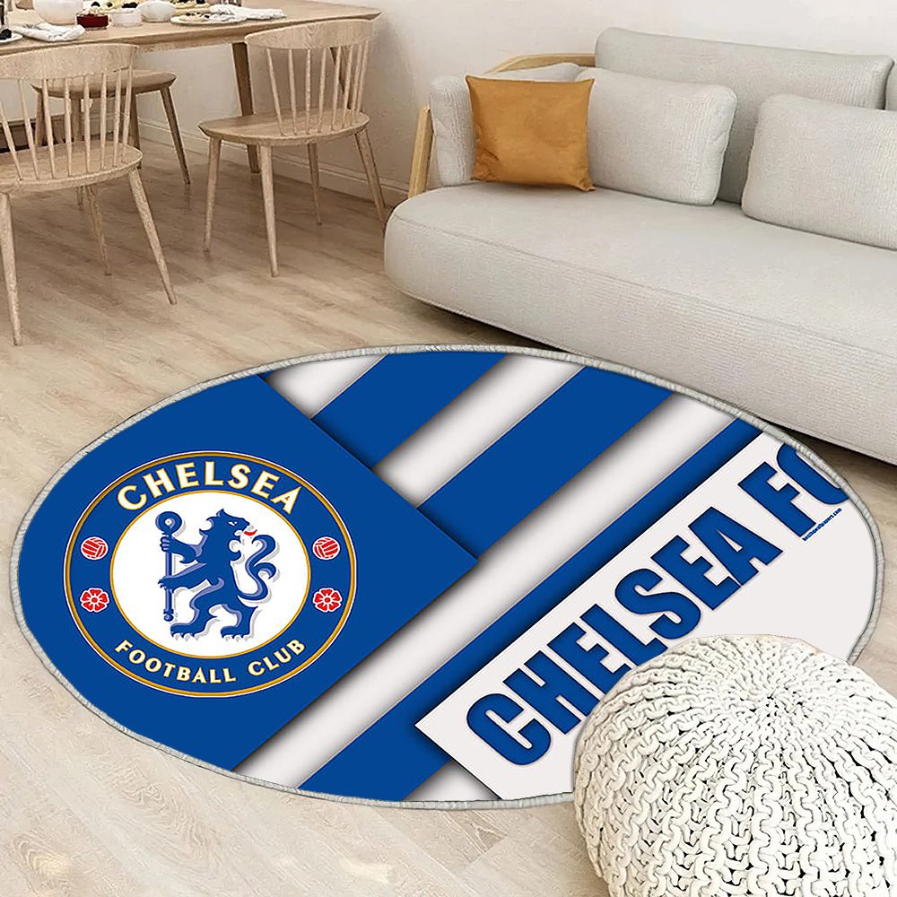 Chelsea Fc Tapis Sol - Tapis De Salon, Blue White Ion Football Londres Tapis Art, Tapis pour la décoration de la maison
