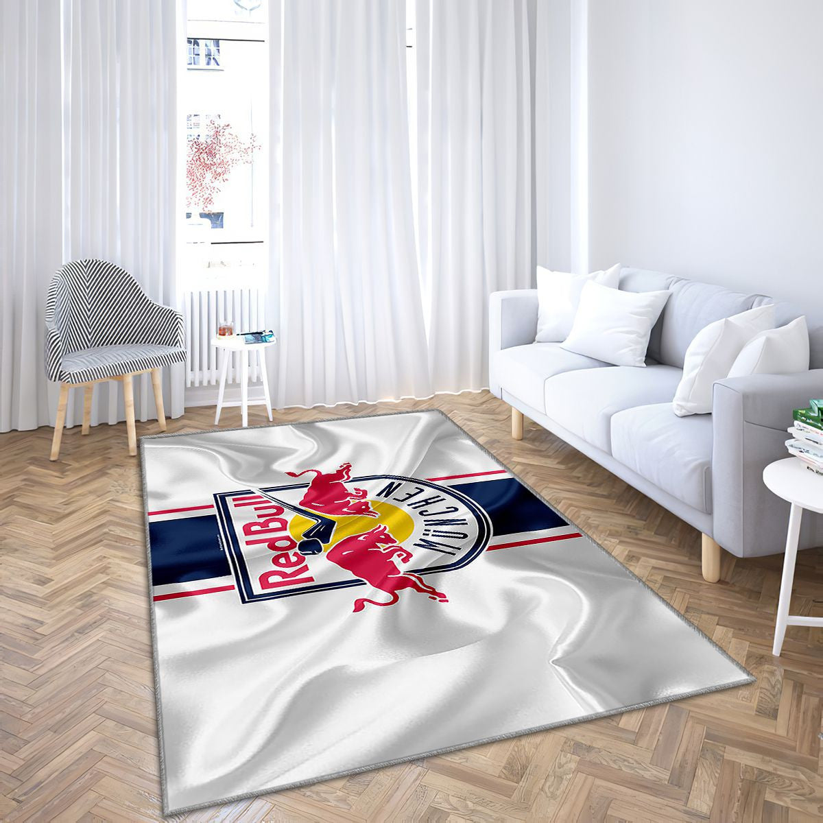 Ehc Red Bull MNchen Club de hockey allemand Deutsche Eishockey Liga Tapis Sol - Tapis De Salon, Allemagne Drapeau en soie Tapis Art, Tapis pour la décoration de la maison