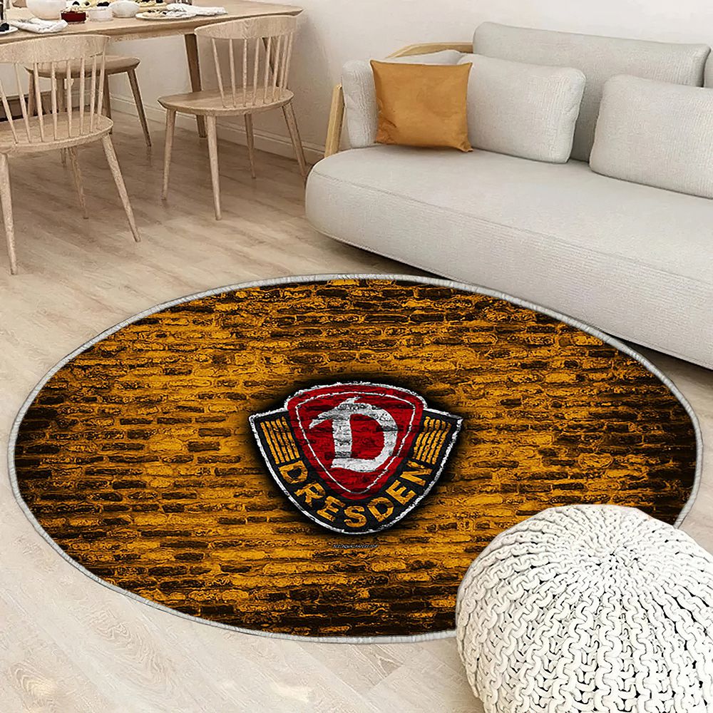 Dynamo Dresden Fc Tapis Sol - Tapis De Salon, Mur De Briques Jaunes Bundesliga 2 Club De Football Allemand Tapis Art, Tapis pour la décoration de la maison
