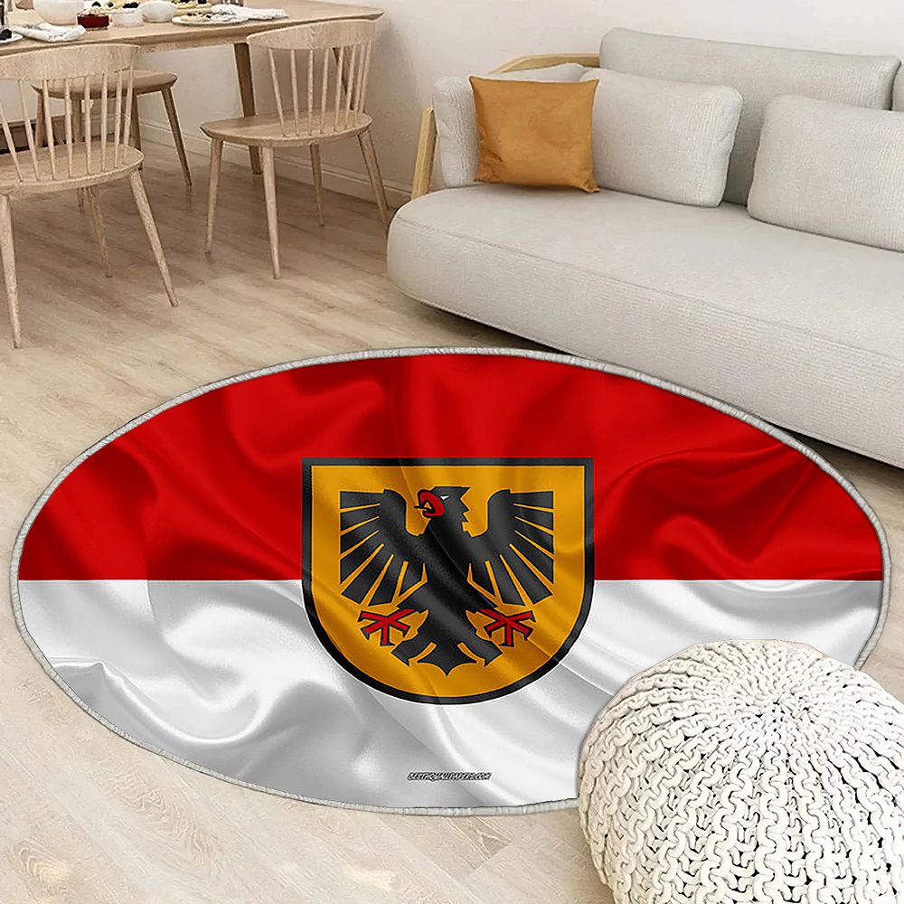 Drapeau de Dortmund Tapis Sol - Tapis De Salon, ville allemande Dortmund Allemagne Tapis Art, Tapis pour la décoration de la maison