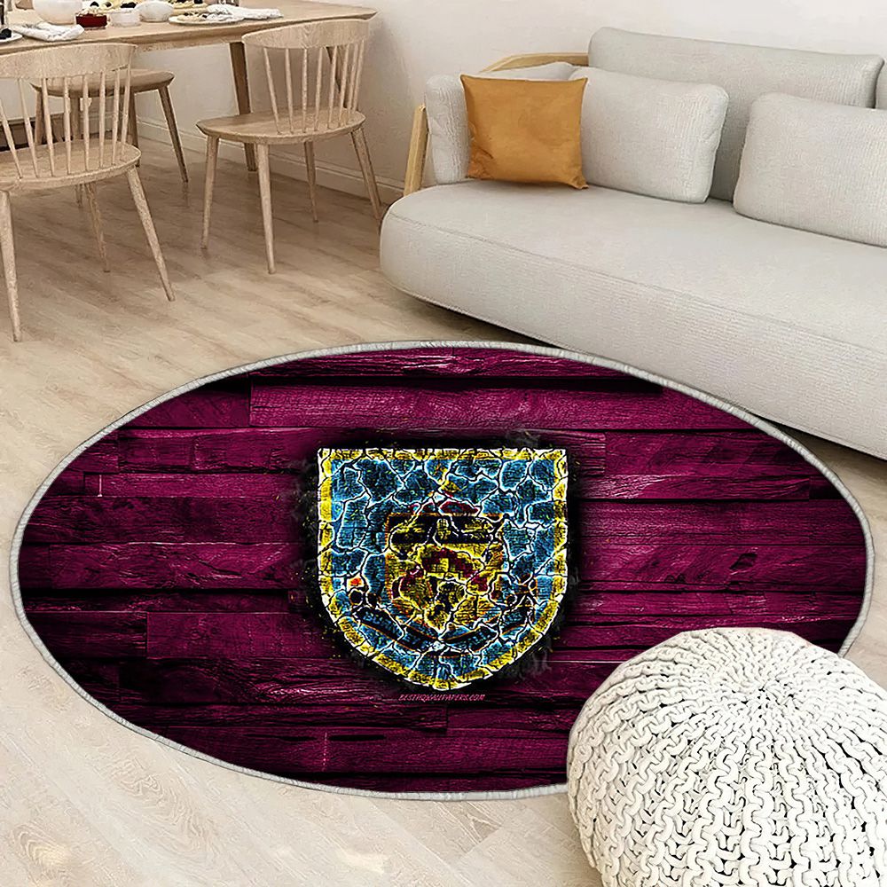 Burnley Fc Tapis Sol - Tapis De Salon, Club De Football Anglais De Premier League En Bois Violet Tapis Art, Tapis pour la décoration de la maison