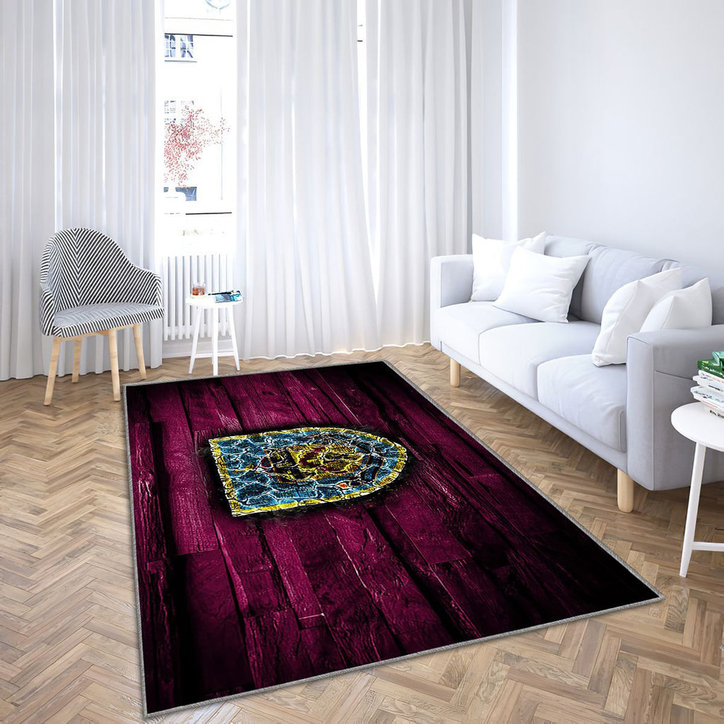 Burnley Fc Tapis Sol - Tapis De Salon, Club De Football Anglais De Premier League En Bois Violet Tapis Art, Tapis pour la décoration de la maison