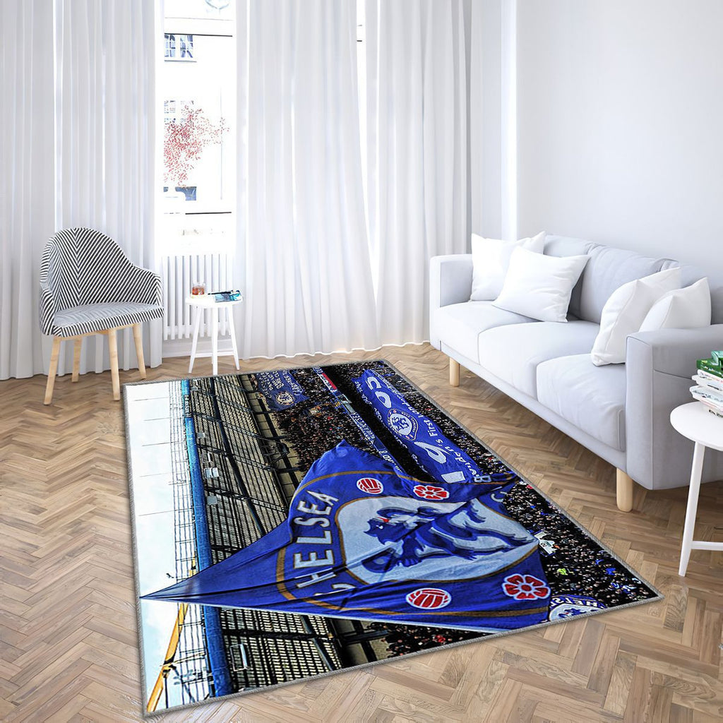 Logo Chelsea Fc Tapis Sol - Tapis De Salon, Club De Football Anglais De Stamford Bridge Londres Tapis Art, Tapis pour la décoration de la maison
