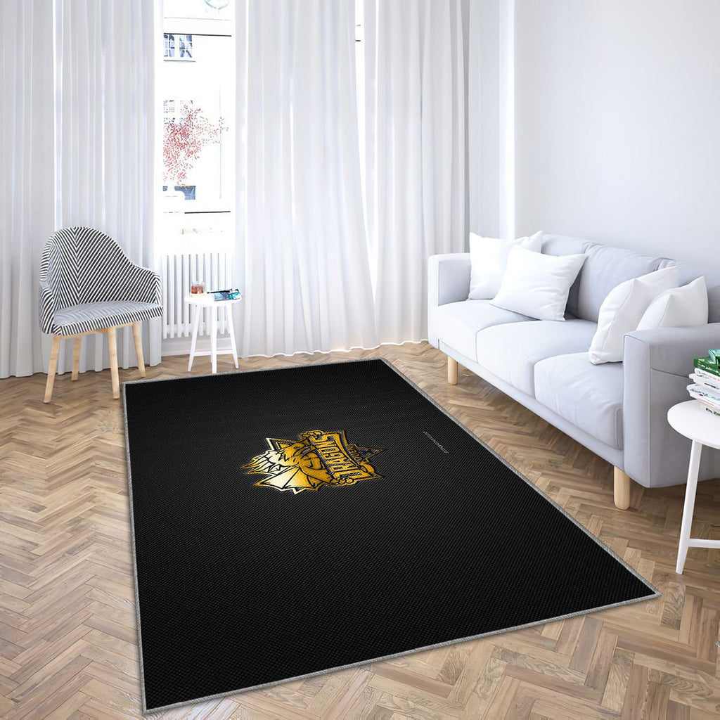 Dragons De Rouen Tapis Sol - Tapis De Salon, Goldgray Carbon Fiber Ligue Magnus Tapis Art, Tapis pour la décoration de la maison
