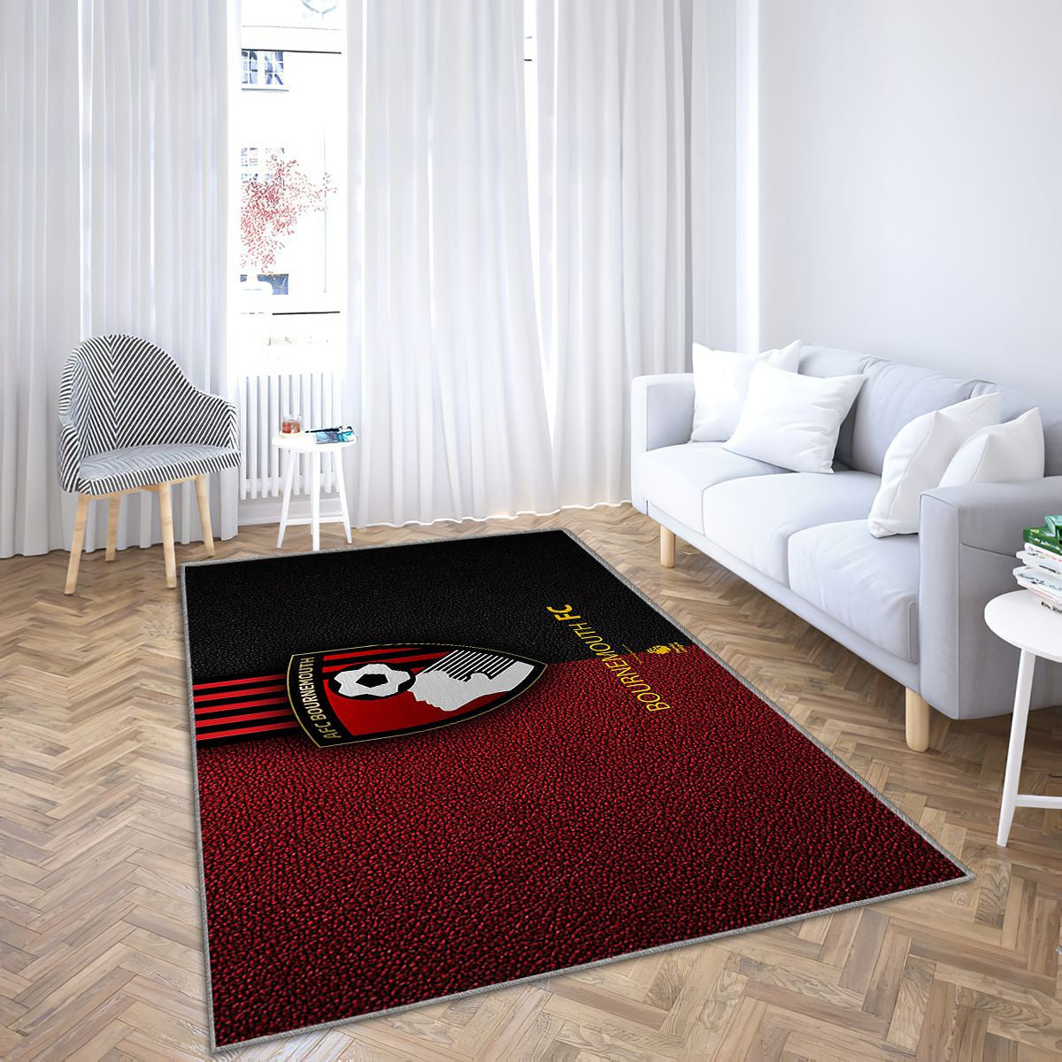 Bournemouth Fc English Football Club Tapis Sol - Tapis De Salon, Premier League Tapis Art, Tapis pour la décoration de la maison